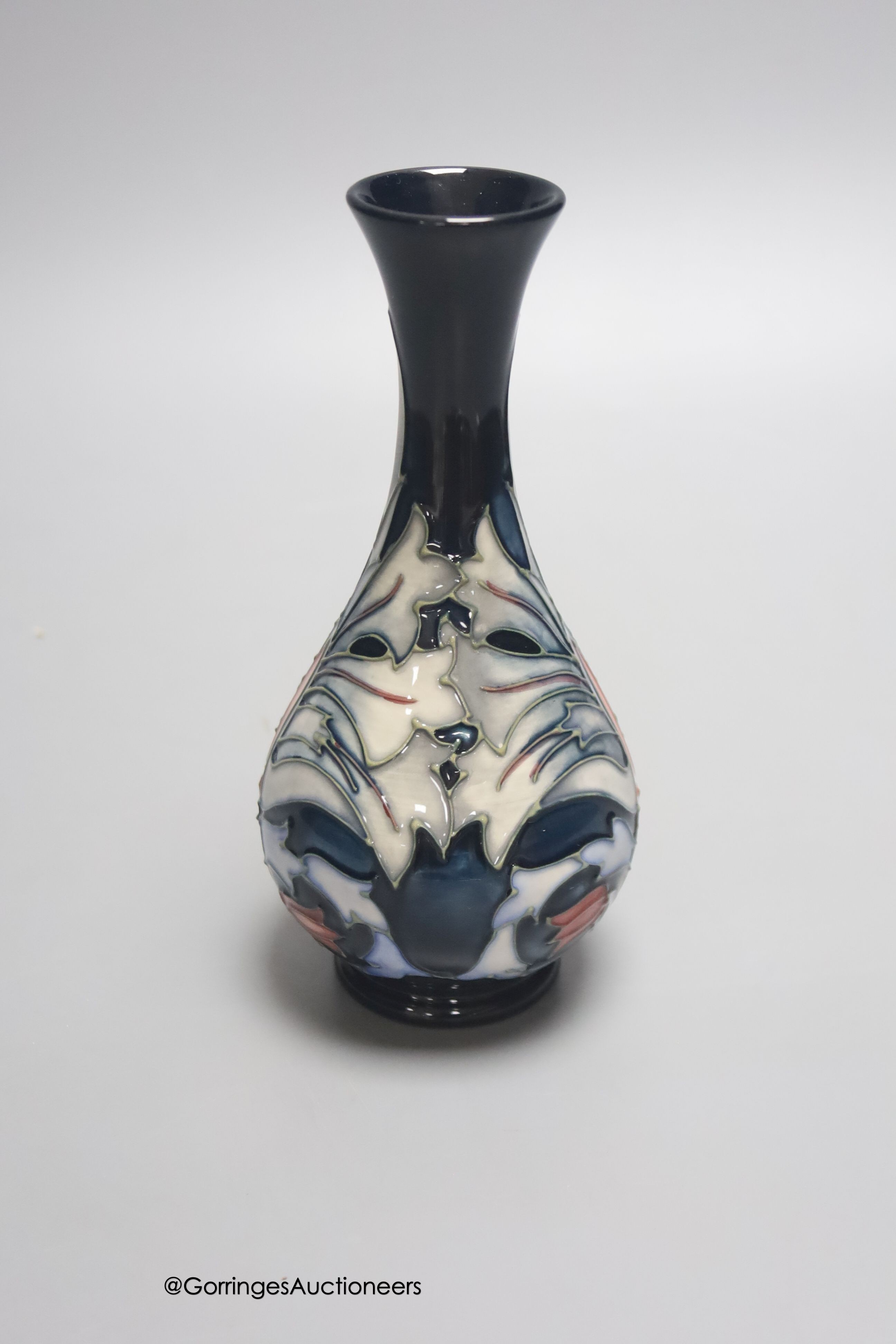 A Moorcroft William Morris Centenary collection 'Snakeshead' pattern vase designed by Rachel Bishop, with box and sleeve, approx. 17cm